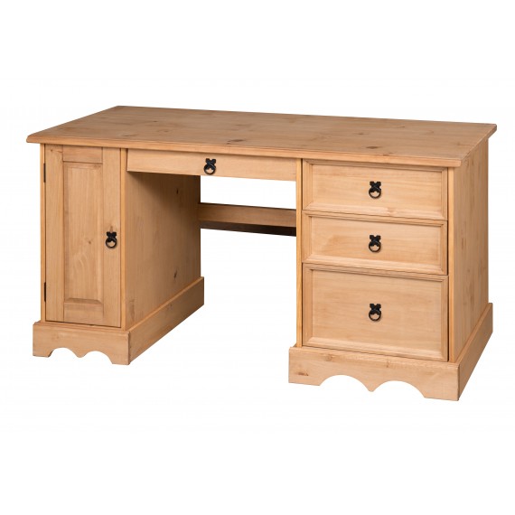 Corona Mexican Pine Straight Computer Desk Mercers Furniture